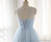 Simple Light Blue Short Tulle Elegant Charming Homecoming Dresses
